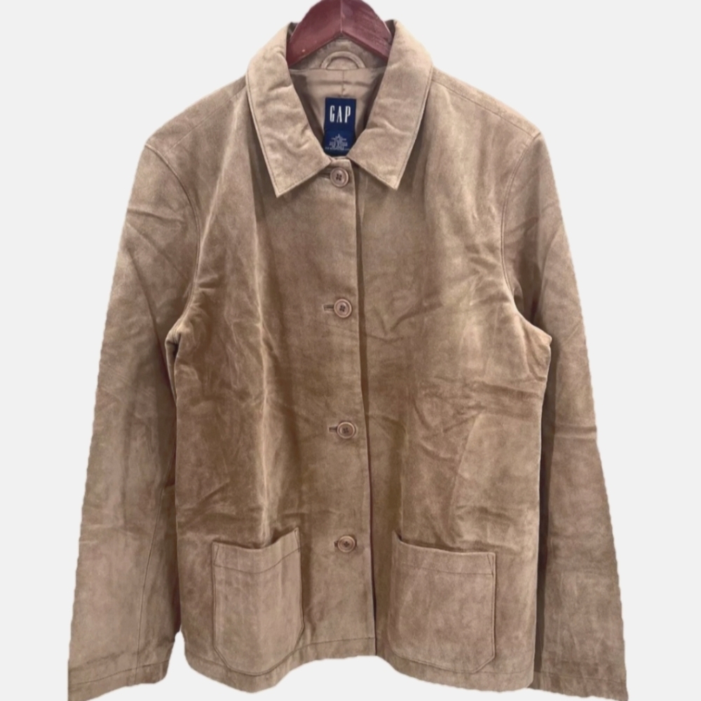 Gap Suede Leather Button Down Jacket - image 1